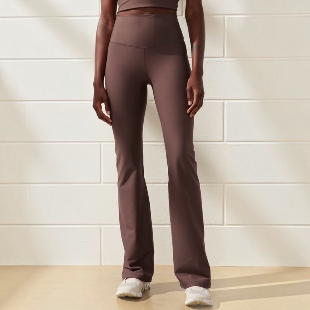 Abercrombie YPB SculptLUX Brown High Rise Flare Yoga Pants Leggings